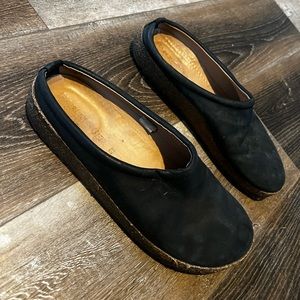 Black haflinger Philip leather clogs